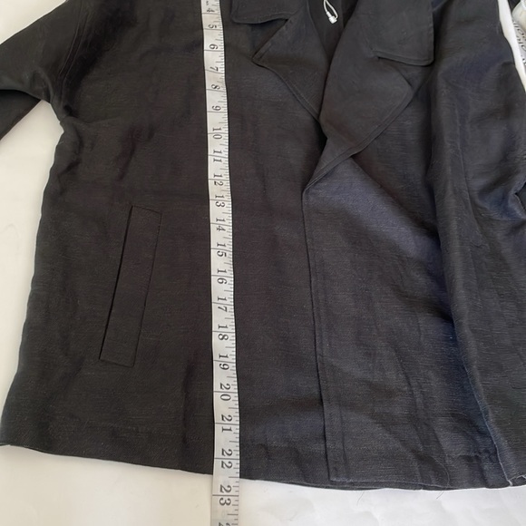 Eileen Fisher black tencel & organic blend slub open front jacket size XS/TP - Picture 5 of 7